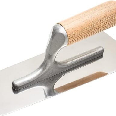 Ensemble de 3 truelles de lissage, truelles à plâtrer, acier inoxydable avec manche en bois, truelle de lissage surface plâtrer, outil de plâtrage pour la finition des murs et des sols