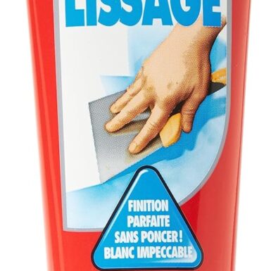 Sader Enduit de Lissage Prêt à l'Emploi en Pâte – Enduit Mur Intérieur et Plafond – Utilisable comme Joint Plaque de Plâtre, Rebouche Trou Jusqu'à 2 mm et Bouche Pore Bois – Blanc – Tube 330 g