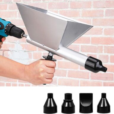 Pistolet Joint Électrique Portable avec 4 Embouts, Pistolet Ciment Électrique, Sans Perceuse Électrique, Jointoyeuse pour le Jointoiement de Mortier de Murs en Pierre et de Sols