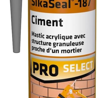 SIKA - Mastic acrylique granuleux aspect mortier - SikaSeal-187 Ciment gris - Petites réparations, joints de maçonnerie - Intérieur/extérieur - 300 ml