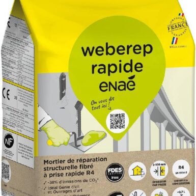 Mortier de réparation fibré à prise rapide, 5kg, WEBEREP RAPIDE, WEBER