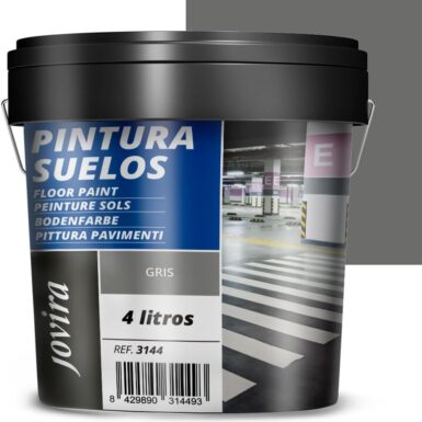 JOVIRA PINTURAS Peinture Sols Garages, Terrains de sport, sols en béton, asphalte et ciment. Protège et décore les surfaces, aspect mat. (4 Litres, Gris)