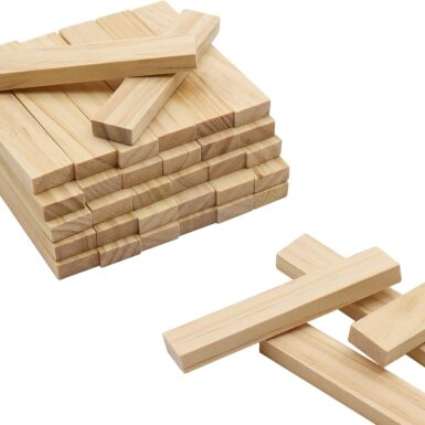 Lot de 40 blocs en bois de bricolage, 9,2 x 2 x 0,8 cm, pour travaux manuels, projets de bricolage, construction, décoration