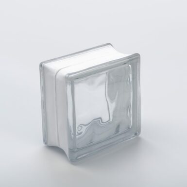 Basic Brique de verre Nuage clair brillant 14,5x14,5x8 cm - 5 pièces