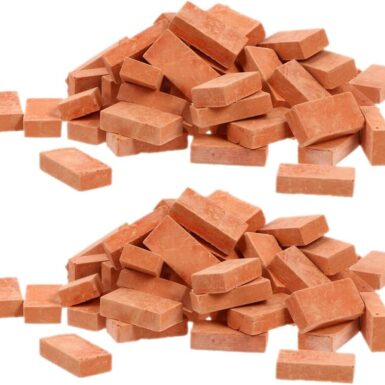 Toyvian Lot de 100 Mini Briques Rouges pour bricoler, Ornements Miniatures, Maison de poupée, Briques, Accessoires de Bricolage, modélisme, Briques, Paysage, décoration, Chemin de Fer,