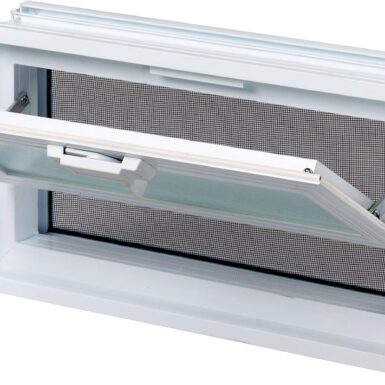 Fuchs Design Fenêtre d'aération (384x189x80 mm) au lieu de 2 briques de verre au format 19x19x8 cm - avec moustiquaire